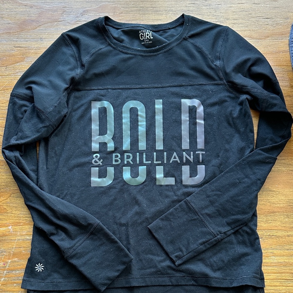 Athleta Black Long Sleeve Tee - Bold & Brilliant Size L/12